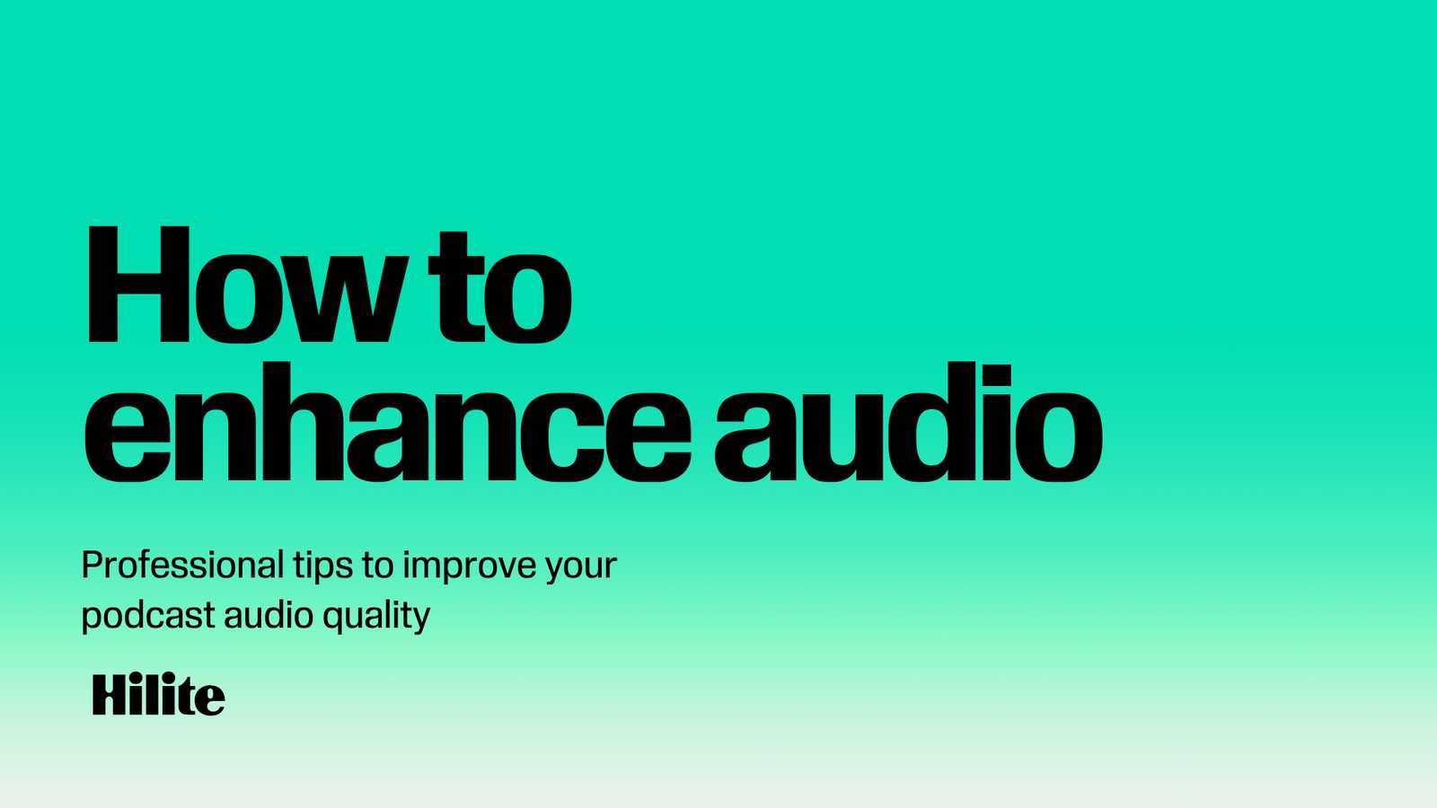 A preview of the Hilite audio workflow