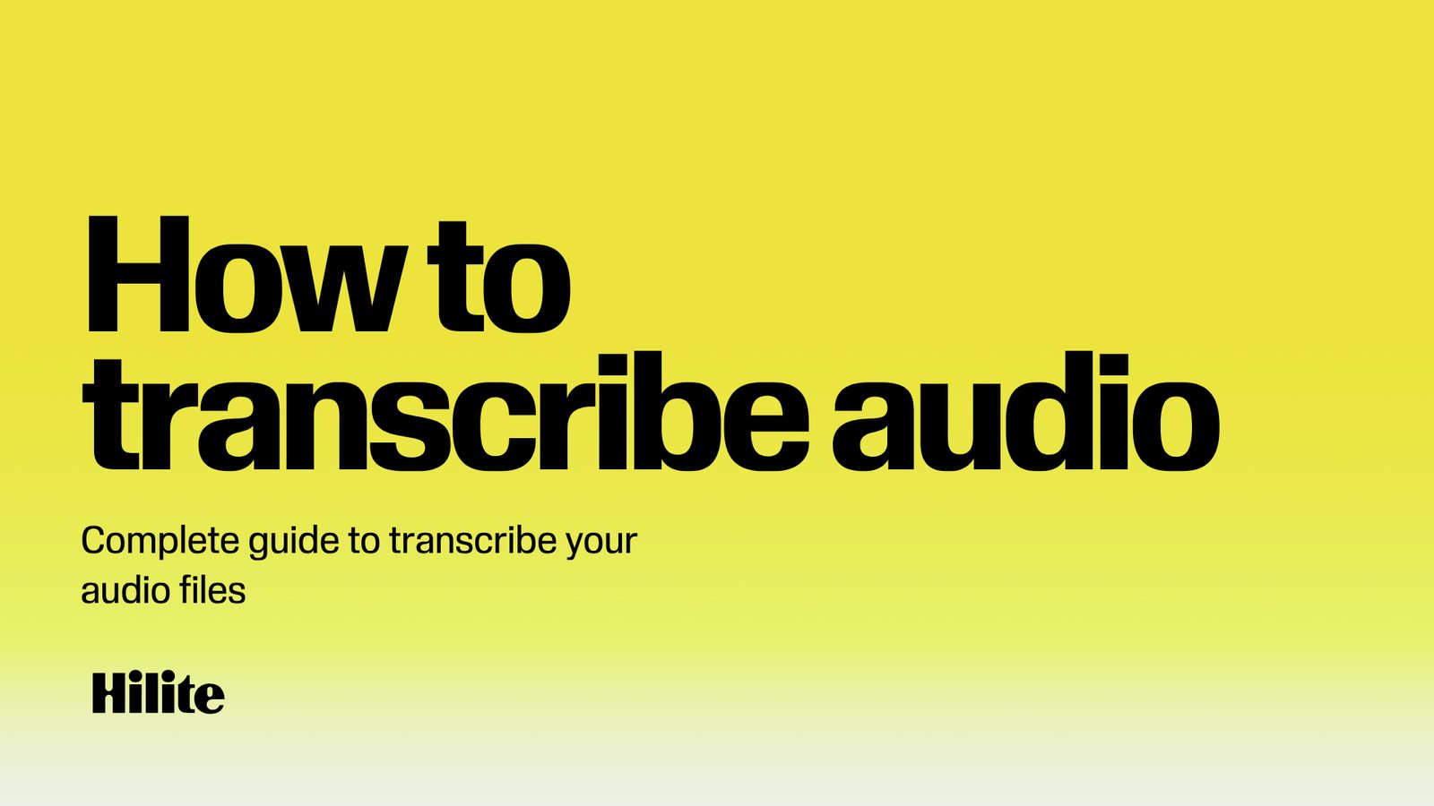 A preview of the Hilite audio workflow